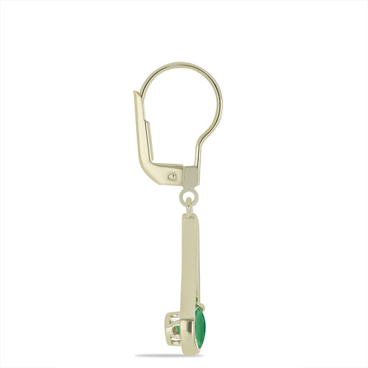 Goldplattierte Silberohrringe mit brasilianischem Smaragd