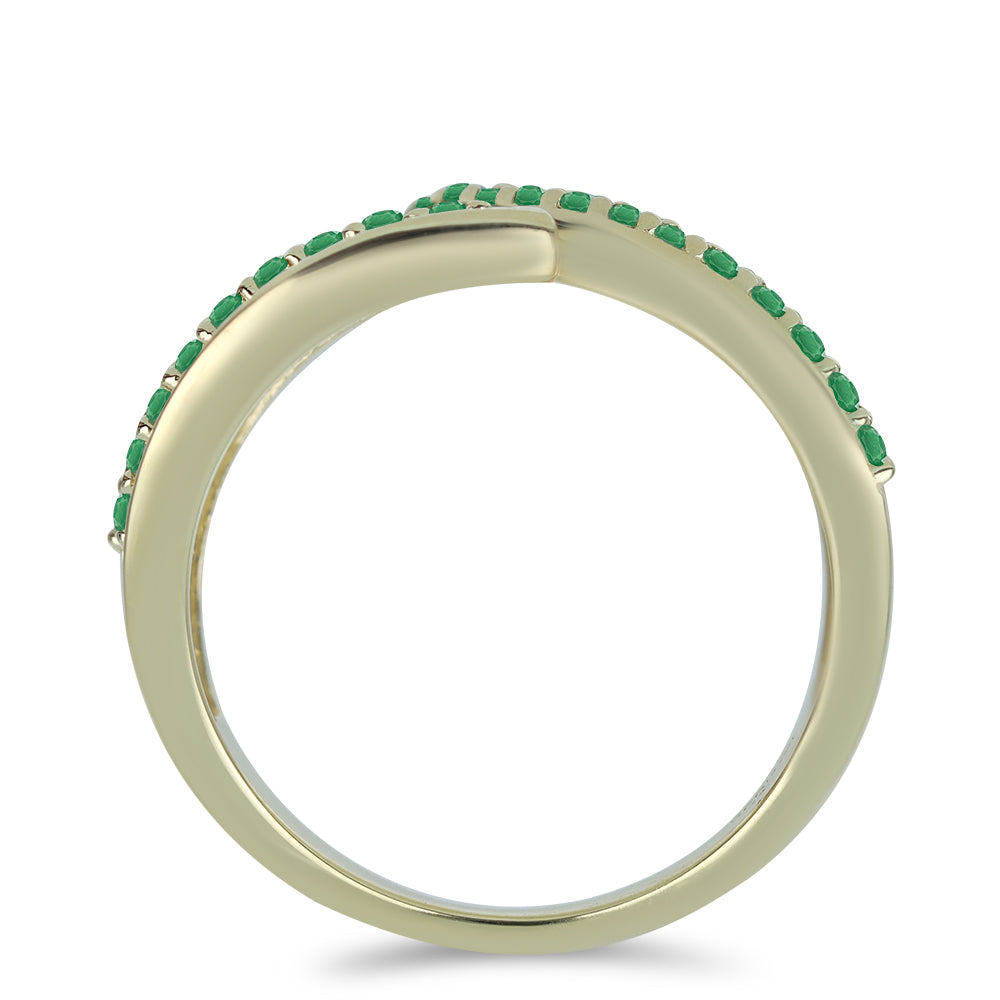 Goldplattierter Silberring mit brasilianischem Smaragd 2 