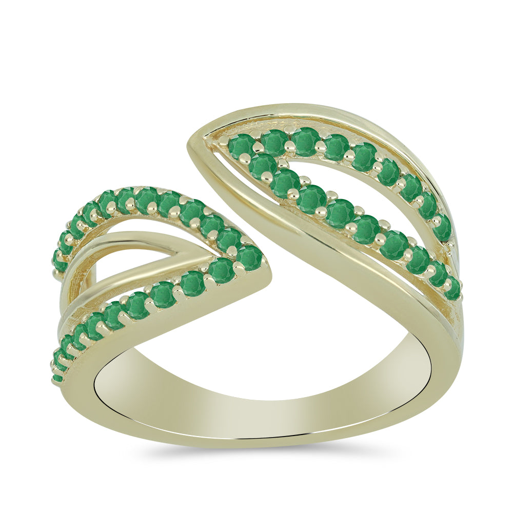 Goldplattierter Silberring mit brasilianischem Smaragd 3 