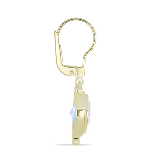 Goldplattierte Silberohrringe mit Regenbogenmondstein