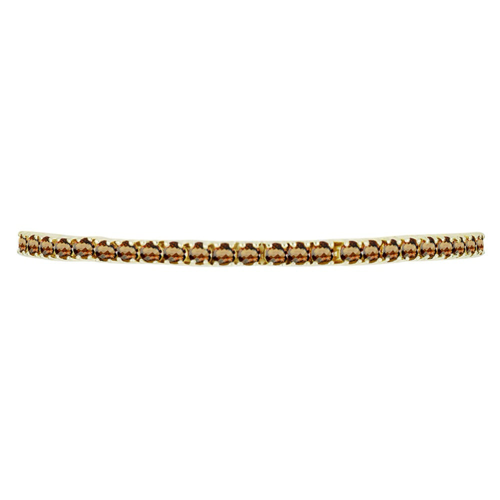 Goldplattiertes Silberarmband mit Cognac-Quarz 2 