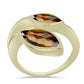 Goldplattierter Silberring mit Cognac-Quarz