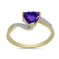 Goldplattierter Silberring mit marokkanischem Amethyst und weißem Topas