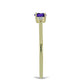 Goldplattierter Silberring mit marokkanischem Amethyst und weißem Topas