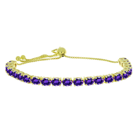 Goldplattiertes Silberarmband mit marokkanischem Amethyst