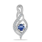 Silberanhänger mit zertifiziertem laborgezüchteten königsblauem Moissanit und weißem Topas