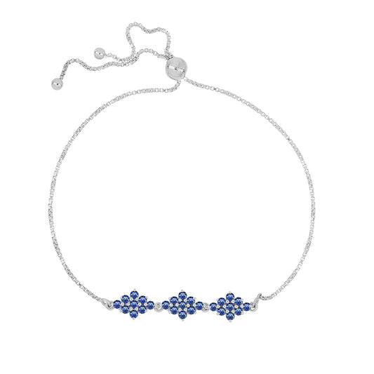Silberarmband mit zertifiziertem laborgezüchteten königsblauem Moissanit