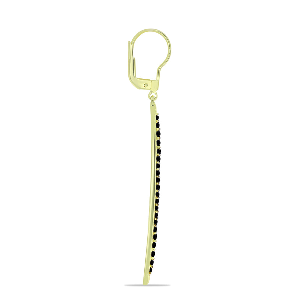 Goldplattierte Silberohrringe mit schwarzem Spinell