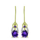 Goldplattierte Silberohrringe mit marokkanischem Amethyst und weißem Topas
