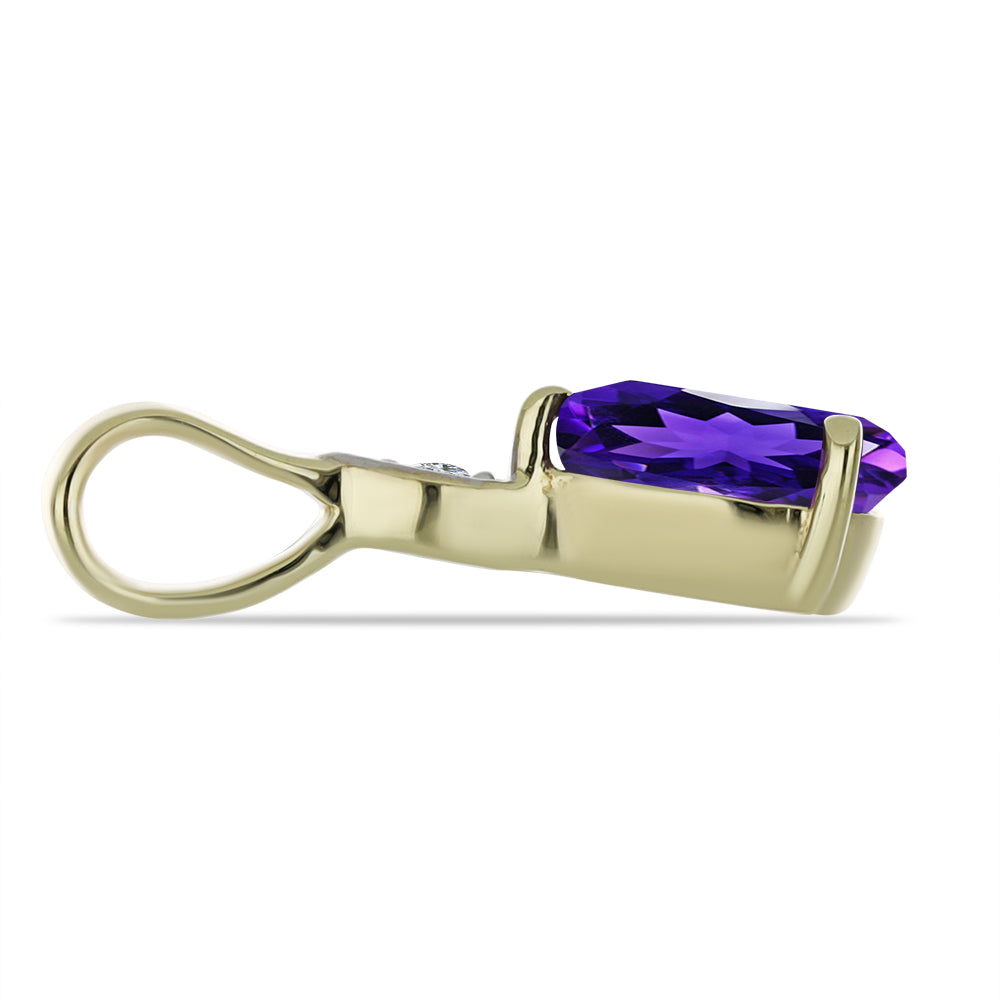Goldplattierter Silberanhänger mit marokkanischem Amethyst und weißem Topas