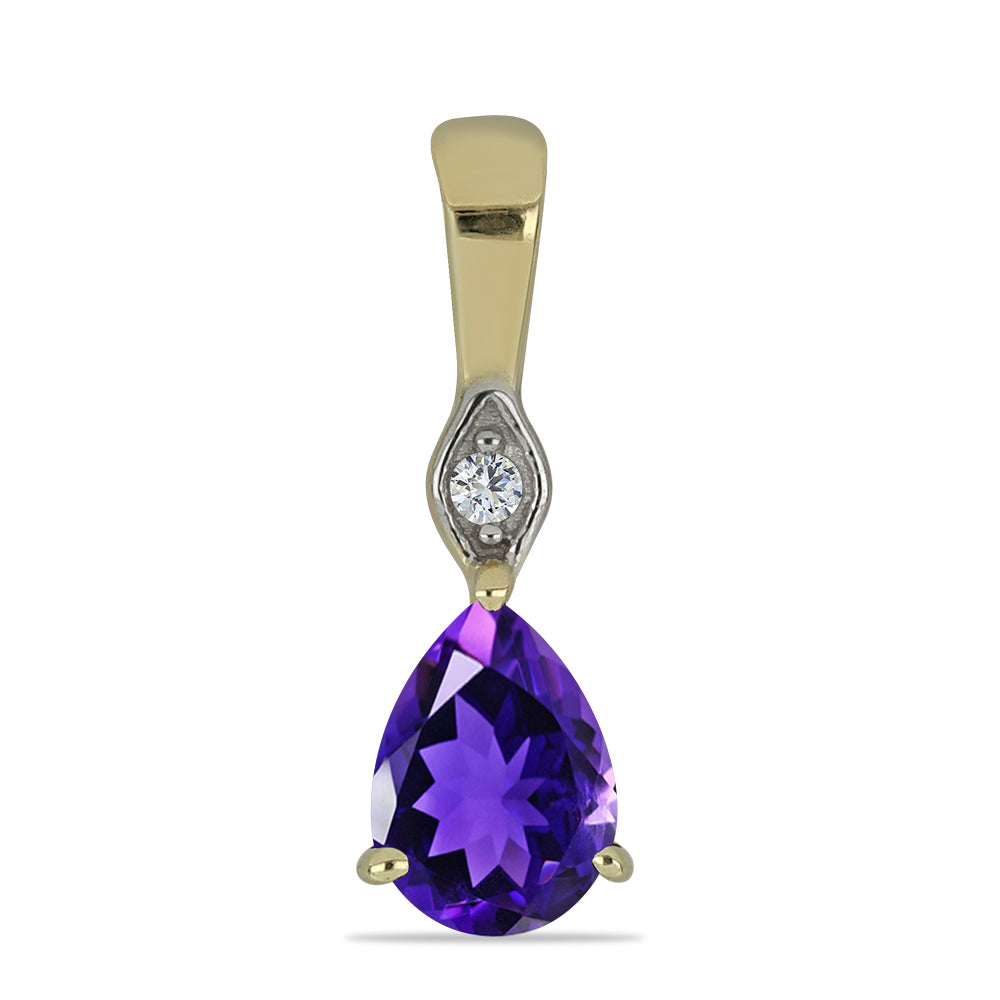 Goldplattierter Silberanhänger mit marokkanischem Amethyst und weißem Topas 1 