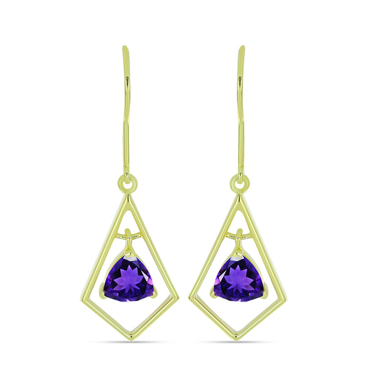 Goldplattierte Silberohrringe mit marokkanischem Amethyst
