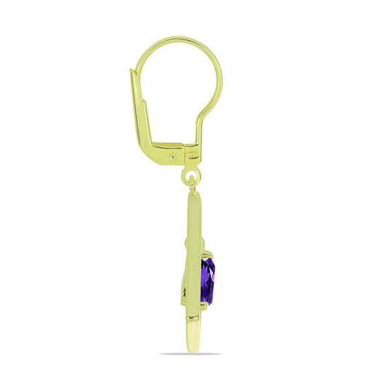 Goldplattierte Silberohrringe mit marokkanischem Amethyst