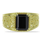 Goldplattierter Silberring mit schwarzem Spinell