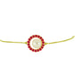 Goldplattiertes Silberarmband mit weißer Süßwasserperle und Rubin aus Madagaskar