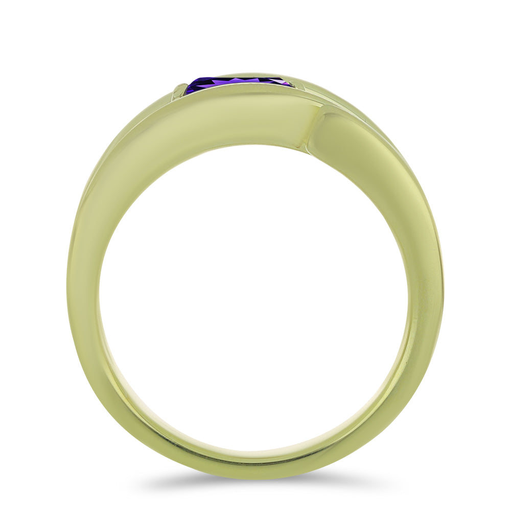 Goldplattierter Silberring mit marokkanischem Amethyst 2 