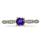 Goldplattierter Silberring mit marokkanischem Amethyst und weißem Topas