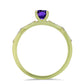 Goldplattierter Silberring mit marokkanischem Amethyst und weißem Topas