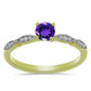Goldplattierter Silberring mit marokkanischem Amethyst und weißem Topas
