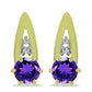 Goldplattierte Silberohrringe mit marokkanischem Amethyst und weißem Topas