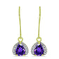 Goldplattierte Silberohrringe mit marokkanischem Amethyst und weißem Topas