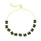 Goldplattiertes Silberarmband mit schwarzem Spinell