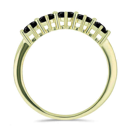 Goldplattierter Silberring mit schwarzem Spinell