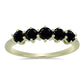 Goldplattierter Silberring mit schwarzem Spinell