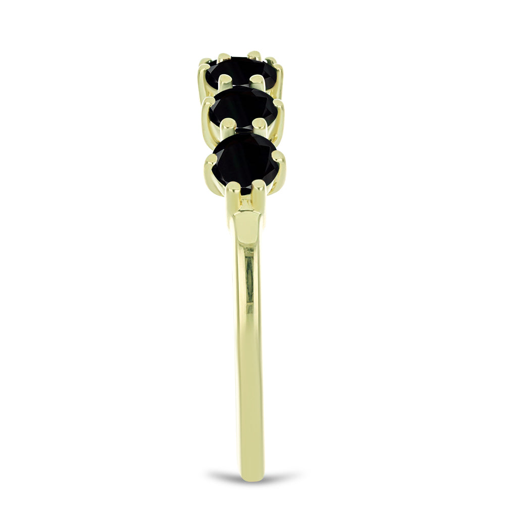 Goldplattierter Silberring mit schwarzem Spinell 4 