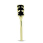Goldplattierter Silberring mit schwarzem Spinell
