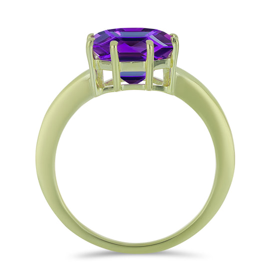 Goldplattierter Silberring mit marokkanischem Amethyst
