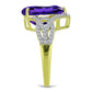Goldplattierter Silberring mit marokkanischem Amethyst und weißem Topas