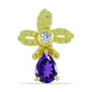 Goldplattierte Silberohrringe mit marokkanischem Amethyst und weißem Topas