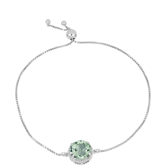 Silberarmband mit grünem Amethyst
