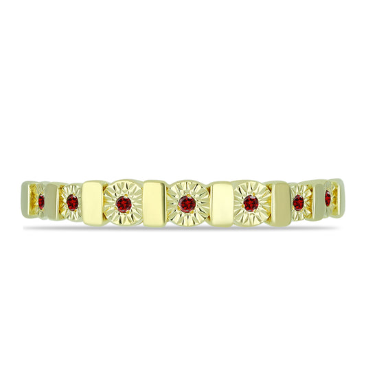 Goldplattierter Silberring mit rotem Diamant