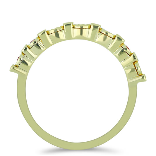 Goldplattierter Silberring mit rotem Diamant