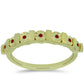Goldplattierter Silberring mit rotem Diamant