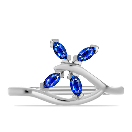 Silberring mit australischem blauem Saphir