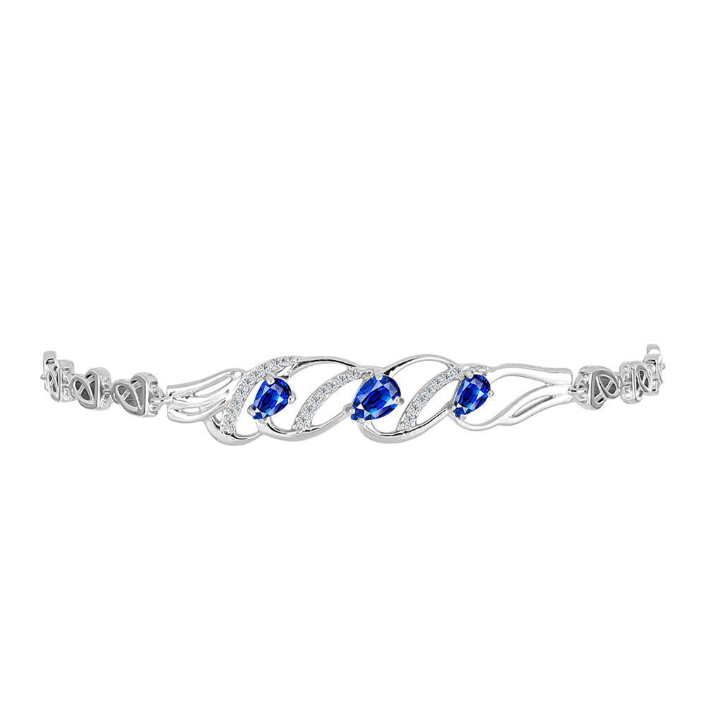Silberarmband mit australischem blauem Saphir und weißem Topas