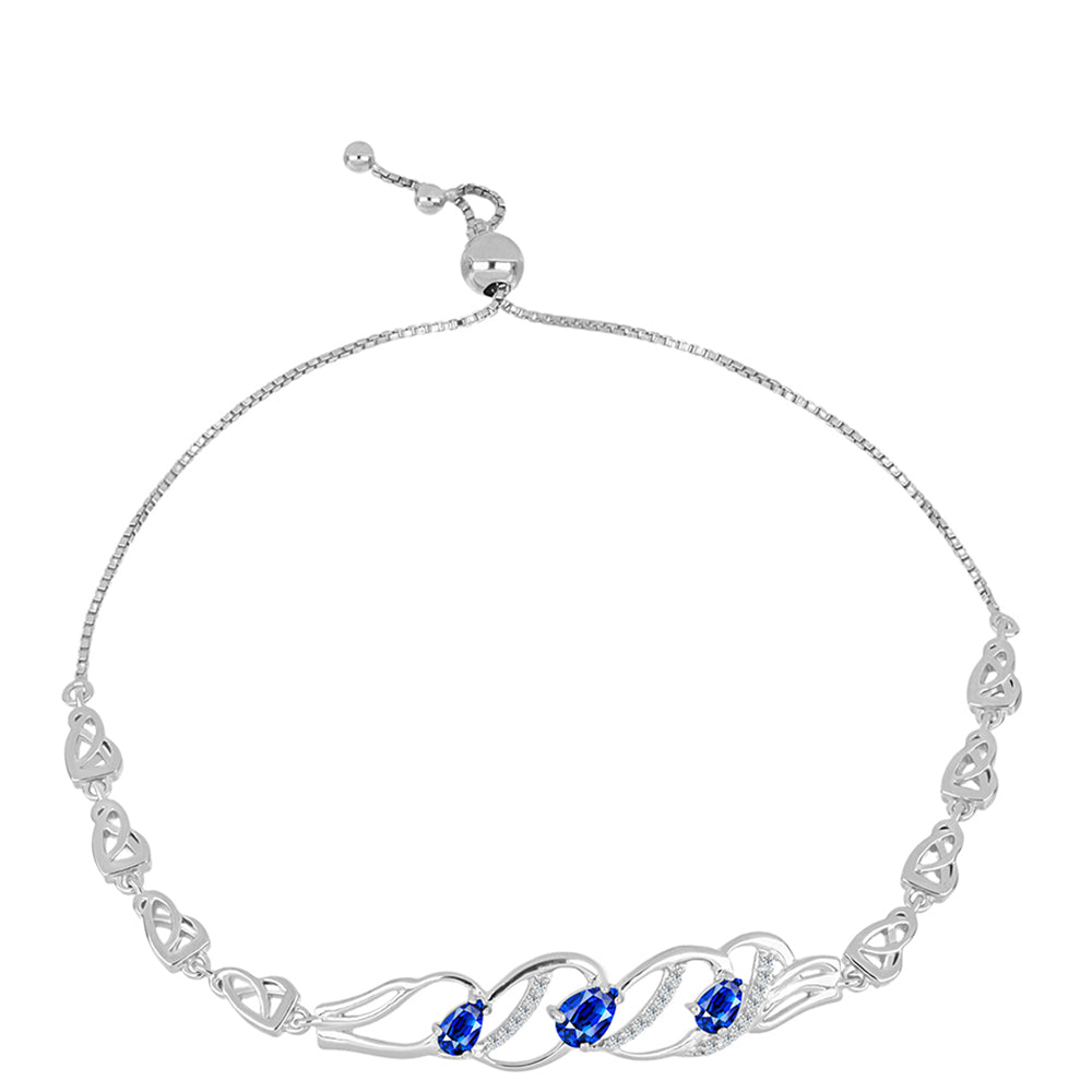 Silberarmband mit australischem blauem Saphir und weißem Topas