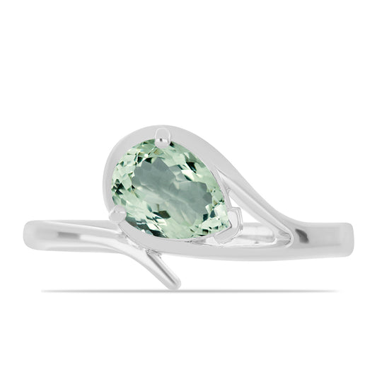 Silberring mit grünem Amethyst