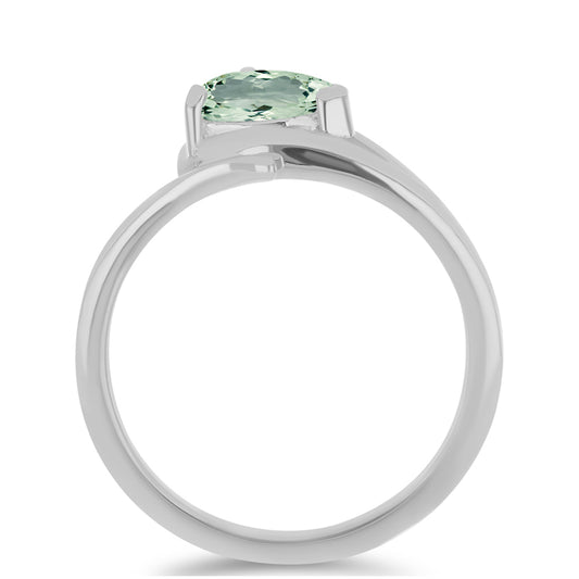 Silberring mit grünem Amethyst