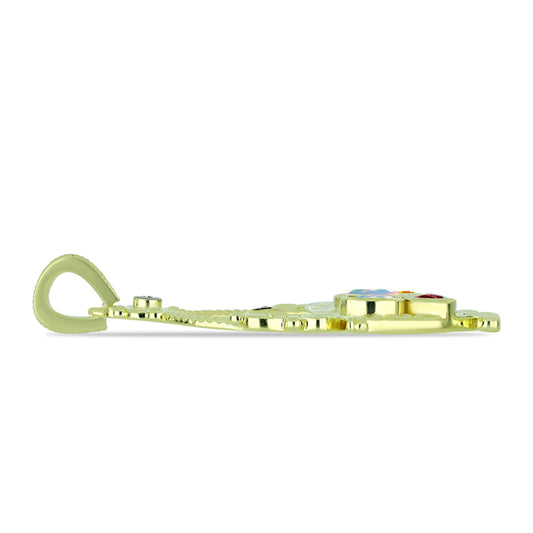 Goldplattierter Silberanhänger mit Welo-Opal und Chakra Turmalin