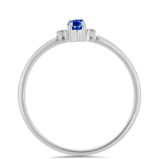 Silberring mit australischem blauem Saphir und weißem Topas