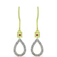 Goldplattierte Silberohrringe mit rotem Diamant und weißem Diamant