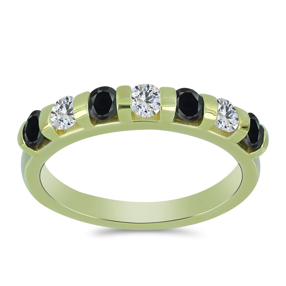 Goldplattierter Silberring mit Obsidian und weißem Topas 3 