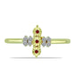 Goldplattierter Silberring mit rotem Diamant und weißem Diamant