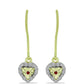 Goldplattierte Silberohrringe mit rotem Diamant und weißem Diamant