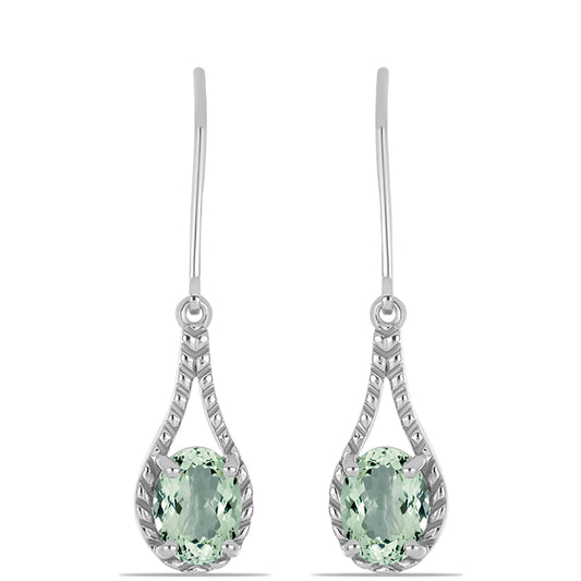 Silberohrringe mit grünem Amethyst