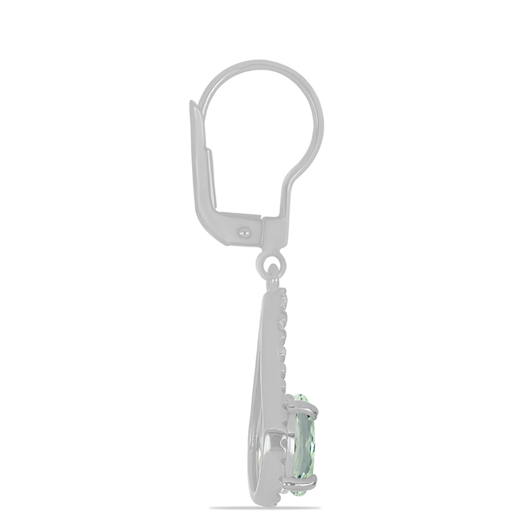 Silberohrringe mit grünem Amethyst 2 